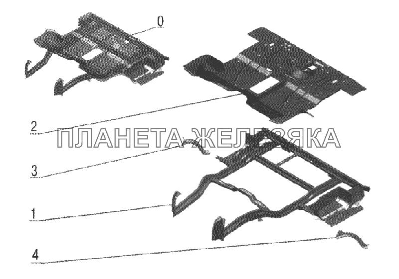 Каркас с полом передний (2705-5101012) ГАЗ-2705, 3221 (куз. детали)